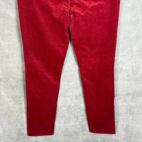 Talbots Pants Womens 10L Red Corduroy Straight High Waist Preppy Career Holiday - Picture 5 of 14